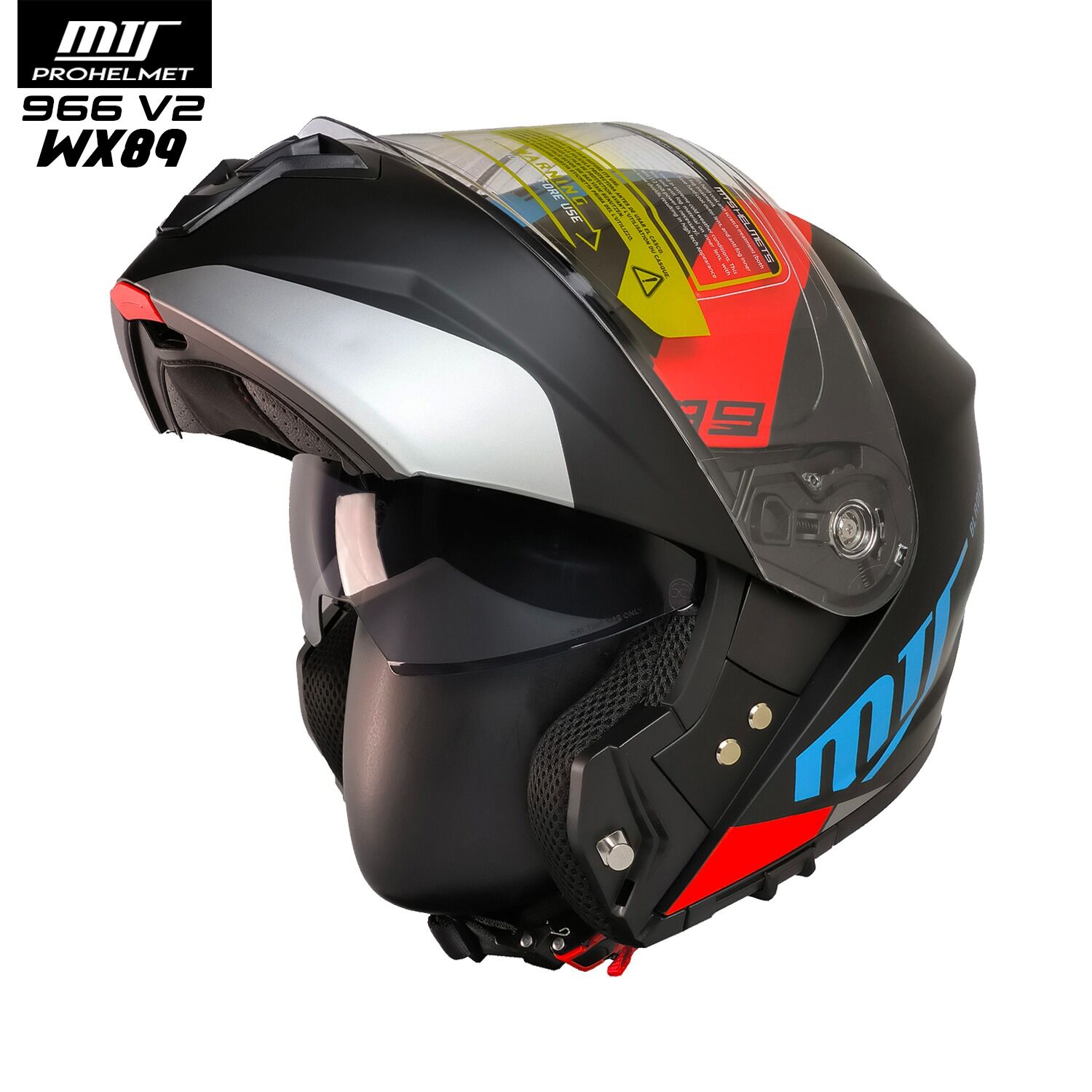 MTS 966 V2 KASK MAVİ SİYAH [L]